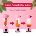 380ML Portable Blender Juicer Cup Bottle USB Electric Fruit Citrus Lemon Juicer Blender Juice Machine. 