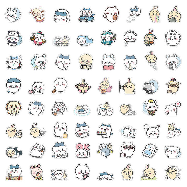 60pcs Cute Chikawa Anime Stickers Waterproof Decals DIY Laptops Water Bottles Phones Decorative Stickers Perfect For Gift