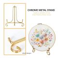 1 METAL CHROME Easel Display Stand - IMPORTED STAND for Resin Plaque - Coaster Stand - Plate Display Stand - Decorative Display stand | calligraphy stand | canvas stand. 