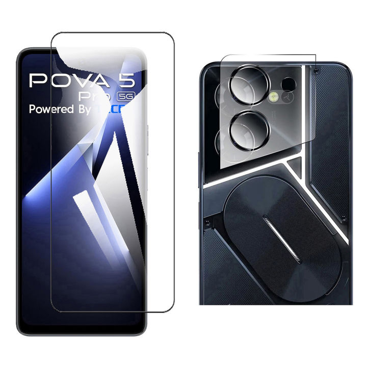 Tecno Pova 5 Pro 9H Tempered Glass Screen & Camera Protector - Flexible Polish Glass Protection