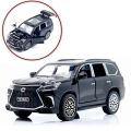 Lexus Land Cruiser Prado - Alloy Children's Sports Model Car Die-Cast Metal Toy Car - Front Doors & Boot & Hood Open - Size Approx. 5 inch - Black. 