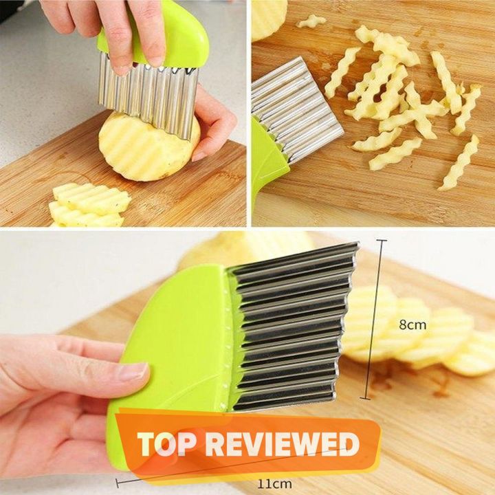Stainless Steel Vegetable Carrot Wavy Cutter Slicer Potato Chips Corrugated Knife Kitchen wrinkled french fries