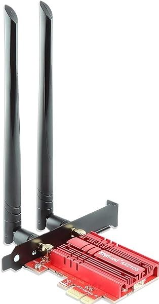 WiFi Card 5400Mbps PCIe WiFi 6E Card, Bluetooth 5.3, Intel WiFi 6E AX210 Chip, Tri-Bands(6GHz/5GHz/2.4GHz) Wireless WiFi 6 Card for PC, Support Windows 11/10(64Bit)