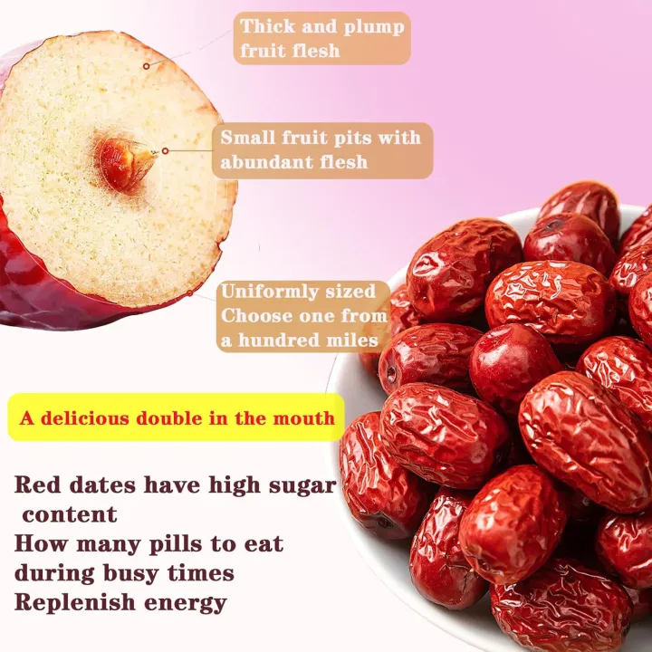 Jujube%20Date%20300g%20Dried%20Red%20Dates%20Fruit%20Jujubes%20Health%20Snack%20Dried%20Fruit%20Big%20&%20Sweet%20Delicious%20for%20Snacking,%20Brewing%20Tea,%20Soup,%20Baking,%20Oatmeal%20No%20Addition%20No%20Sulfur%20-%20Image%204