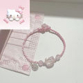 Kawaii HelloKittys Bracelet Y2k Pink Bracelet Lucky Girl Braided Bracelet Sweet Cute Pendant Good Friend Couple Jewelry Gift Qoddess. 