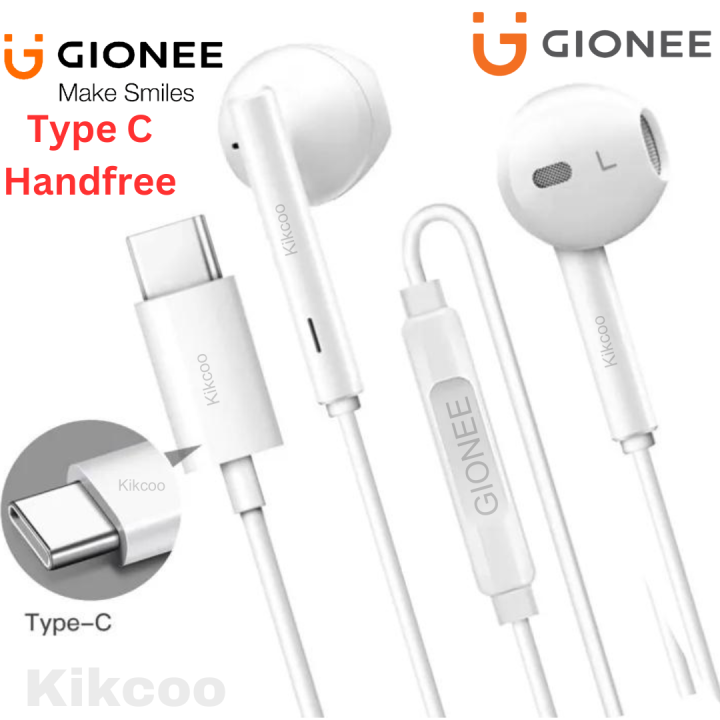 100% Original Gionee C type Handsfree With Noise Cancellation Mic High Quality Deep Base Sound Android Handsfree - Stereo Sound Bass Earphones