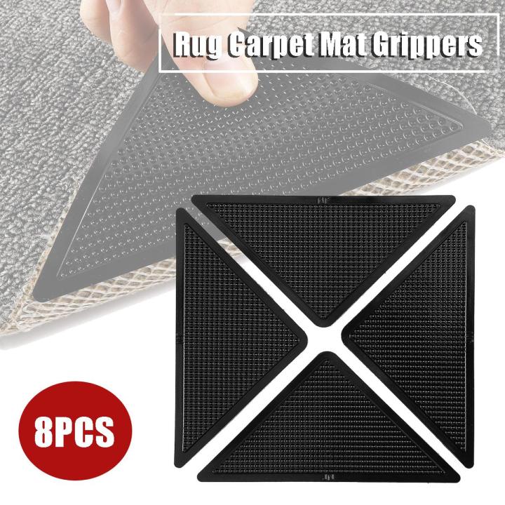 8pcs New Ruggies Rug Carpet Furniture Mat Grippers Non Slip Grip Corners Washable Silicone