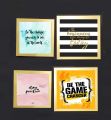 4 PCS Minimalist Modern Motivational Quotes frame, Glass front with FREE Print, Customized Photo Frames Photo Wall Decoration Photo Frame Wall Art Hanging Home Decoration Picture Gallery for Living Room Study Room. 