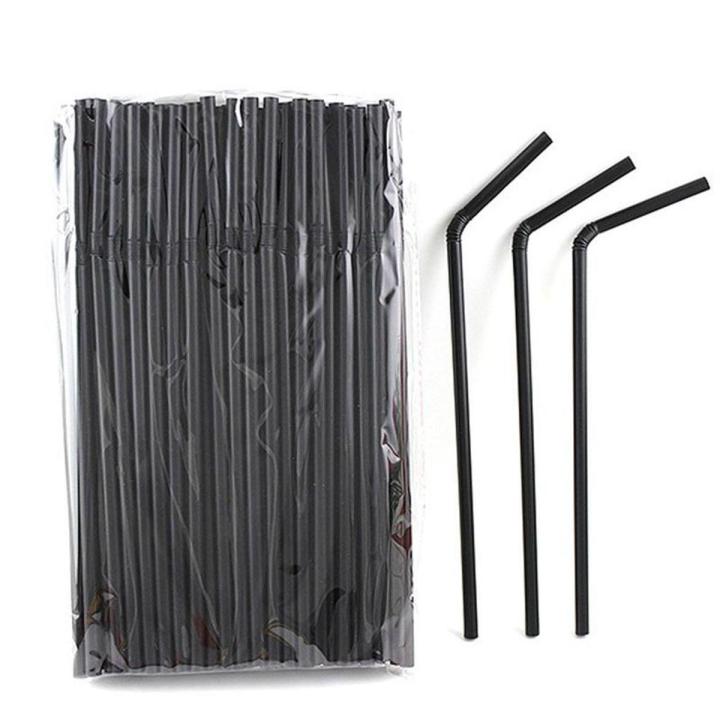 BLACK STRAWS ( PACK OF 100 PLASTIC STRAWS )