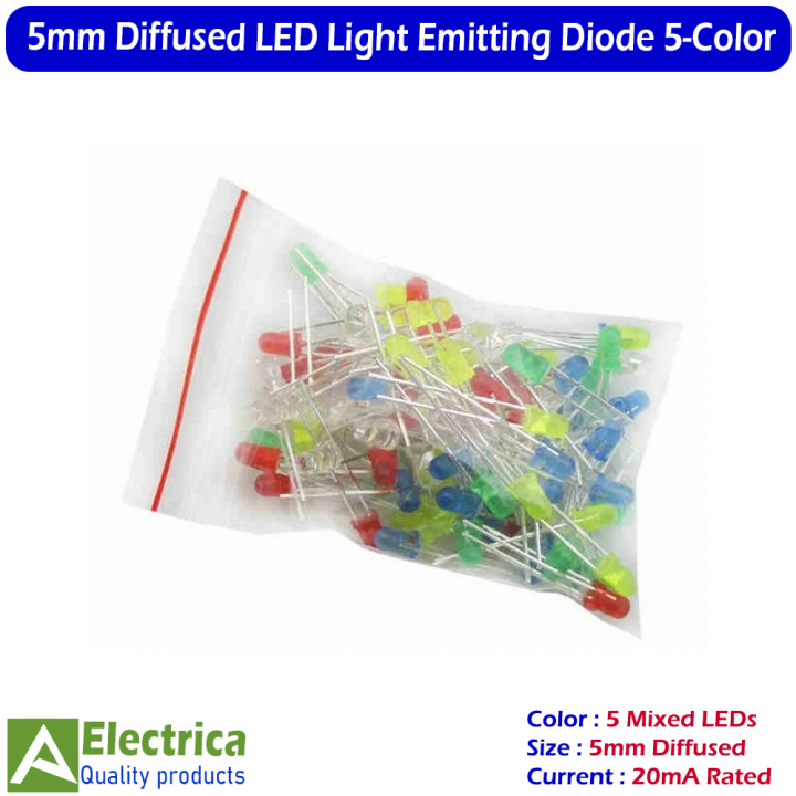 50pcs%205mm%20Diffused%20LED%20Light%20Emitting%20Diode%20Assorted%20Colors%20Red%20Green%20Yellow%20Blue%20White%20%E2%80%93%2020mA%20Bright%20DIY%20LED%20Kit%20for%20Arduino,%20Electronics%20&%20Projects%20by%20Electrica%20-%20Image%203