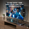 YSD E1102 Original Multimedia Soundbar | Dual High-Power Speakers + Twin Bass Diaphragms 360° Surround Sound | USB Powered 3.5mm Wired Desktop Speaker for Gaming, PC & Laptop - Add-To-Cart. 