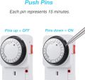 HBN 24 Hour Programmable Mechanical Timer Plug Switch, Energy Saving UK Plug-in Indoor Timer Socket for Lights, Lamp and Home Appliances (13A/3120W, 2 Pack). 