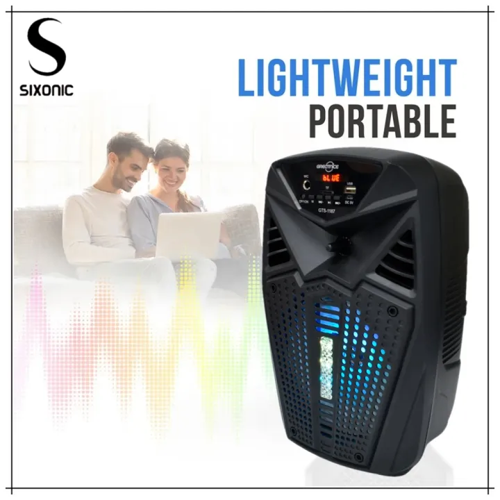 Sixonic%20100%25%20Original%206.5%20Inch%20Portable%20Rechargeable%20Wireless%20Bluetooth%20Speaker%20With%20Microphone%20and%20Remote%20Control%20Super%20Loud%20Woofer%20Speaker%20FM%20Radio,%20USB%20and%20Memory%20Card%20Supported%20-%20Image%203