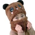 Winter Wool Cap with neck warmer for Kids |Panda caps for kids winter | Baby Set Velvet Cartoon Panda Rabbit Baby Head Cover Warm Neck Collar Kids. 