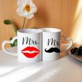 Custom Couple Mug Set, Mr Mrs Mugs. 