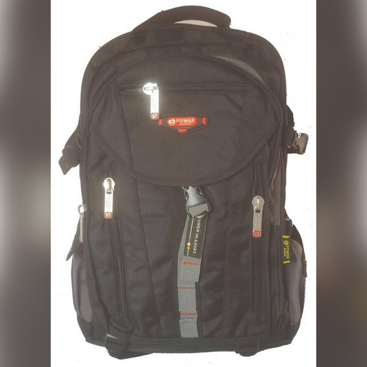 Power in Eavas Power in Eavas Black & Black Bag For School & College 20"