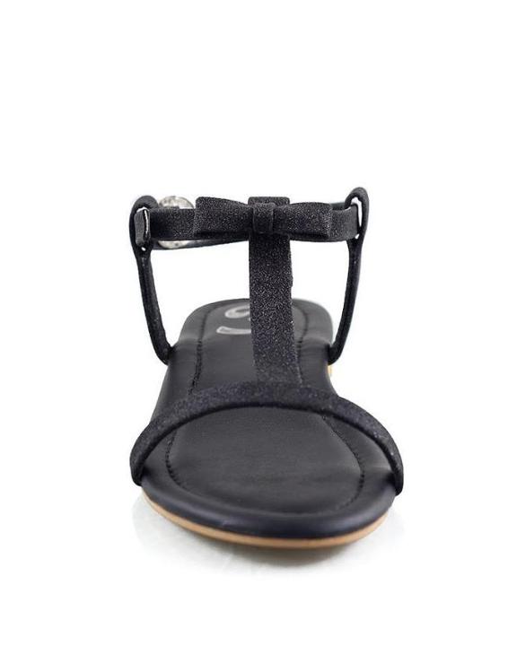 Black%20Faux%20Leather%20Sandals%20For%20Women%20-%20Image%205