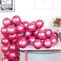 5pcs 10inch Original Shiny Pink Chrome Balloons Solid Metallic Balloon Chrome Pink Theme Balloon Party Balloons High Quality Latex Balloon Birthday Party Decoration, Wedding helium balloon. 