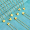 A-Z Heart Shape Pendant Necklace - Stainless Steel - Initial Letter Necklace. 