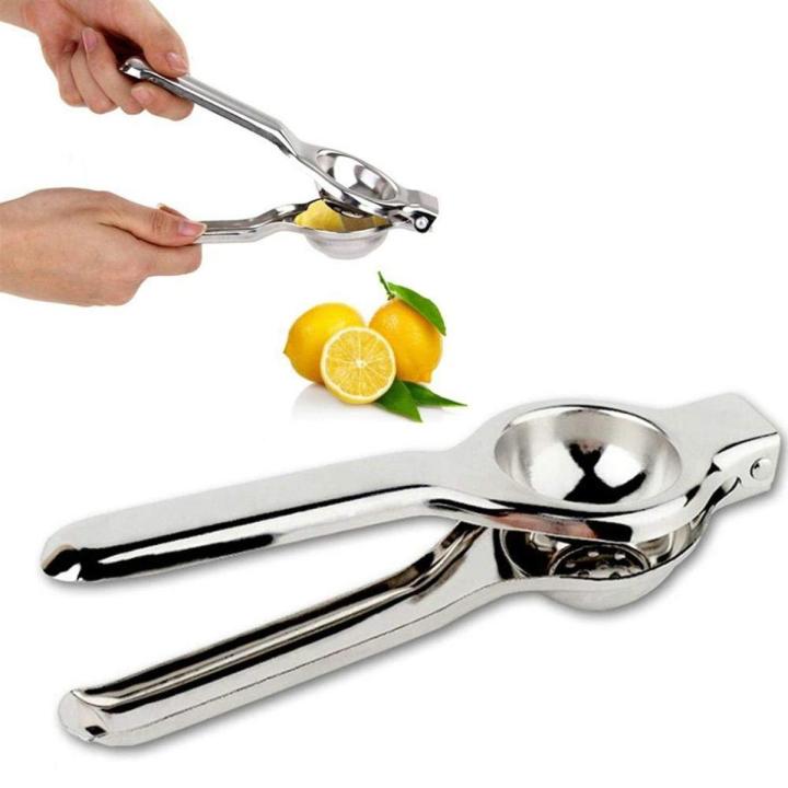 Stainless Steel Manual Press Lemon Squeezer Lime Premium Quality, Heavy Duty, Kitchen Tools, Lemon Juice Extractor Latest Model for New Generation Demand Orange Citrus Hand Press Juicer (Silver)