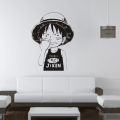 Precision Cut Luffy One Piece Anime Black Vinyl Wall Sticker. 
