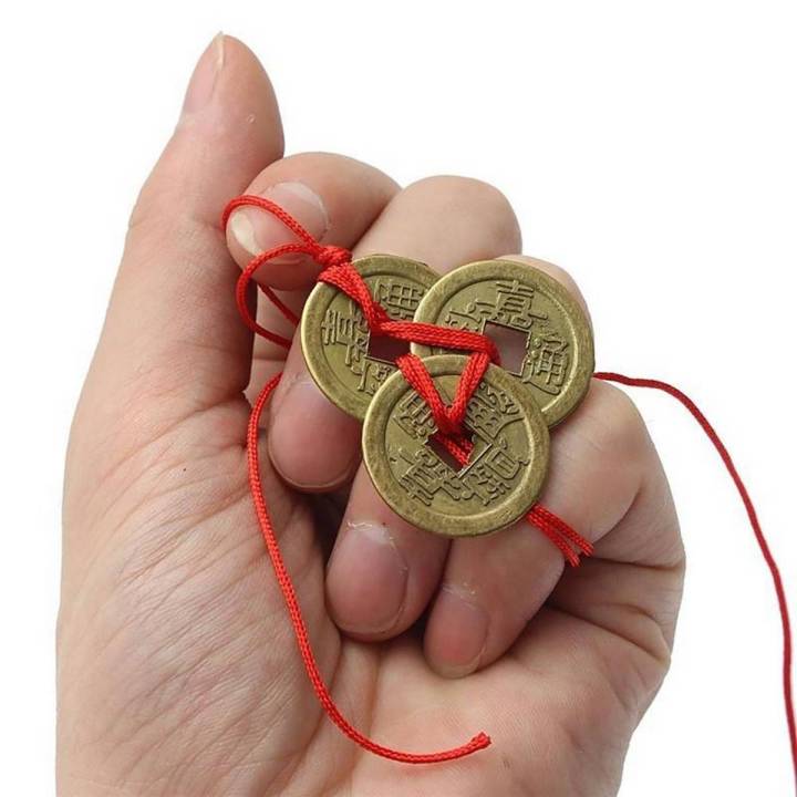 Chinese Lucky Coins Ancient Good Luck Feng Shui Pendant Fortune Money Necklace