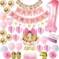 Happy Birthday Banner in black and pink. 