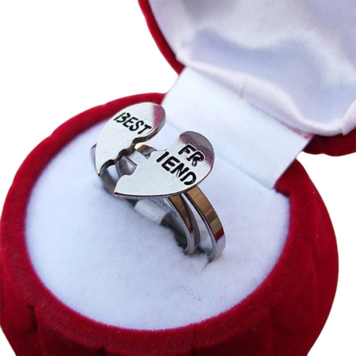 Best Friend Rings Set Couple Rings Silver Ring Combo Set For love For Girls Boys Men & Women Best Anniversary Gift