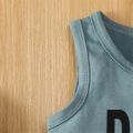 Baby Boys Summer Outfit Sets Sleeveless Letter Print Tank Tops + Animal Print Shorts. 