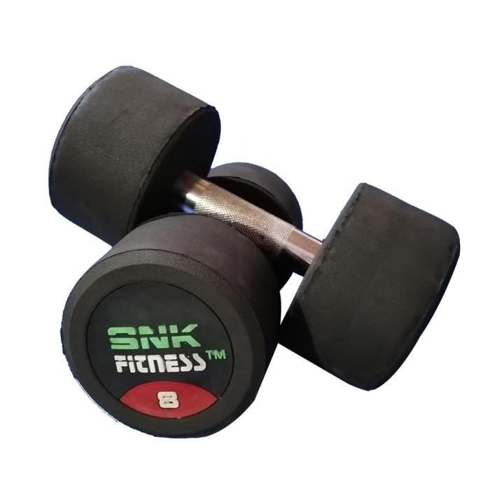 SNK FITNESS Rubber Coated Metal Dumbbell High Quality Fitness Home Gym Home Exercise 8kg (8+8)