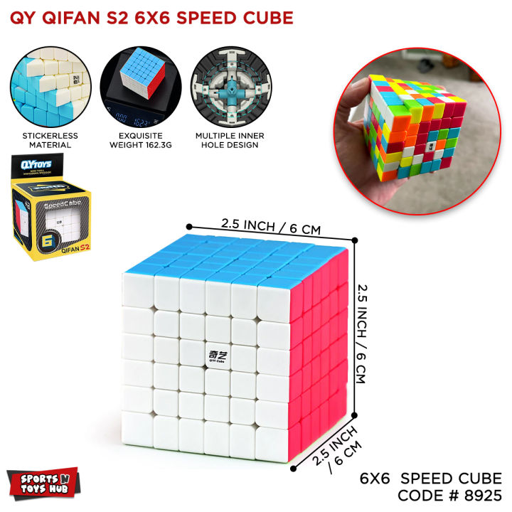 QY 6x6 Speed Rubik's Magic Cube Stickerless Shadow Puzzle Game, Fast Smooth Speed Puzzles Toys, Kid's Cubes Toy,  Early Learning, Solving Puzzles, Stress Buster Gaming, Educational Games