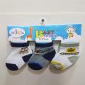 Pack Of 3 Socks Set  New Born To 12 Months Baby Socks In Multi-Color By Fashion Galaxy. 