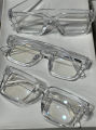 UrbanHive.pk Premium White Transparent Glasses for Men & Women – Trendy Oversized Chunky Square Shape Eyeglasses – Lightweight Anti-Blue Light Fashion Frames for Girls & Boys. 