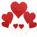 7 pieces heart shape cake topper. 