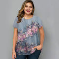 2023 Women's T-Shirts Fashion Floral Theme T Shirt Floral Plants Tees Summer Clothing Basic Female Tops Loose Pullover. 