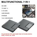 PULUZ- 7 in 1 OTG SD Card Reader USB Type-C Adapter TF SD SIM PIN Storage Box PF-50 Silver Gray/PF-50 Silver/PF-50 Black. 