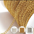 5/10/50 Yard stainless steel extension chain 2mm gold necklace chain for bracelets diy chain accessories jewellery making crafts. 