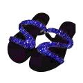 Women Rhinestone Inlaid Anti-Slip Sandals Slippers Flip Flops Flat Shoes. 