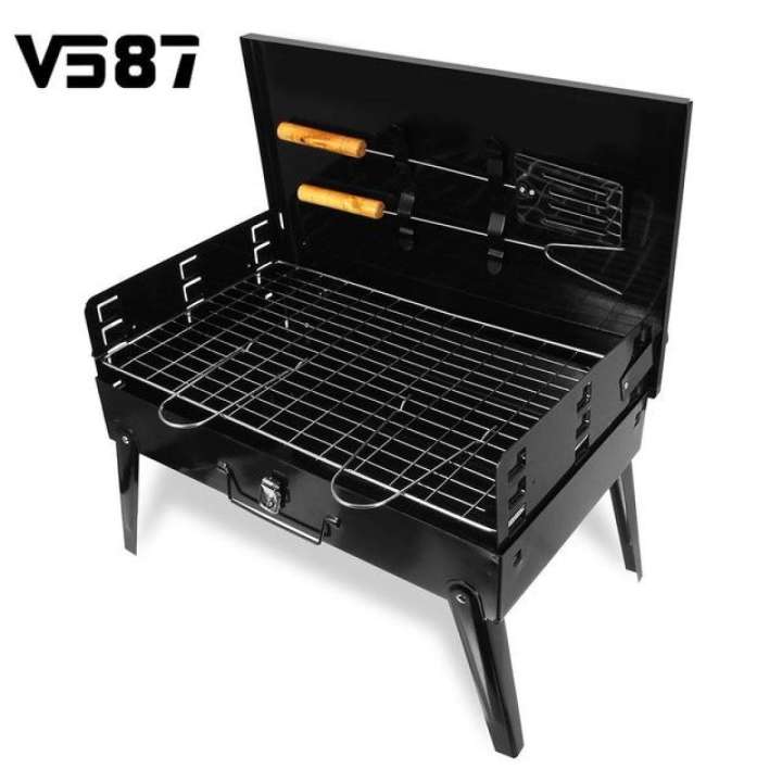 Portable%20Outdoor%20Camping%20Folding%20Bbq%20Grill%20-%20Black%20-%20Image%205