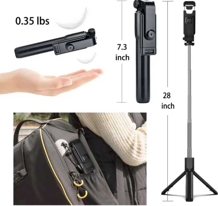 TechKart%204%20in%201%20Selfie%20Stick%20Tripod%20Combo%20with/without%20LED%20Light%20and%20Bluetooth%20Shutter%20-%2070cm/110cm%20-%20Image%207