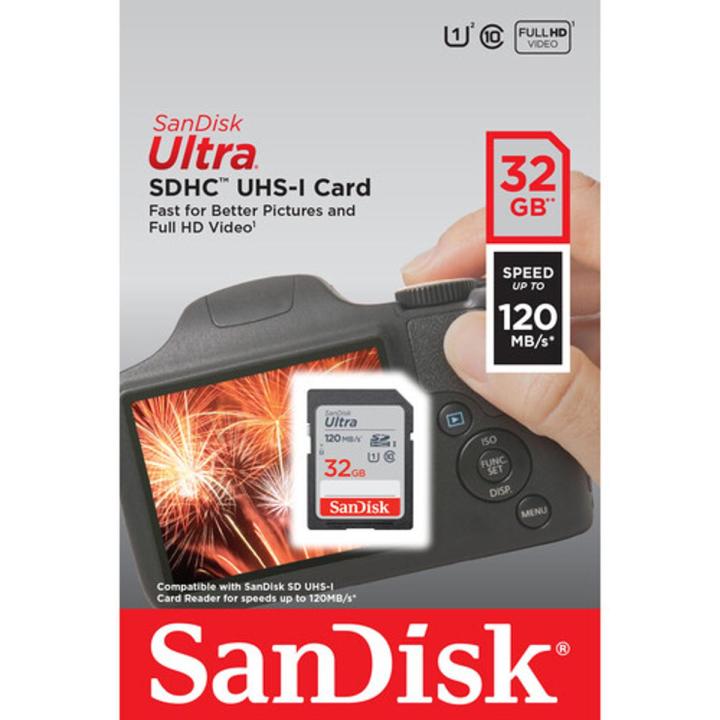 SanDisk 32GB 120MB/s Ultra UHS-I SDHC Memory Card