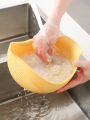 Kitchen basin rice water fruit vegetable washing plastic drainage basket. 