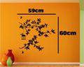 Tree with Bird cage Large Wall Sticker Size (Vinyl, 59 x 60 cm, Black). 