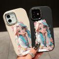 ZeroQiQi for OPPO A18 A38 Back Cover Lovely Girl Silver Lens Protection Edge Soft Rubber Mobile Phone Cases. 