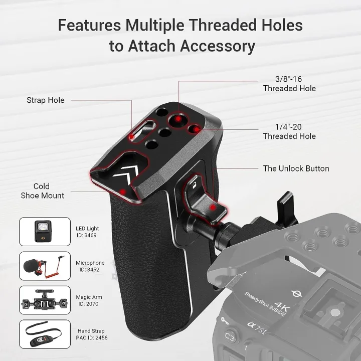 SMALLRIG%20NATO%20Handle,%20Quick%20Release%20Grip,%20Rotating%20Push%20Button%20Side%20Handgrip%20for%20DLSR%20Camera%20Cage%20Kit,%20with%20Integrated%20NATO%20Rail%20(Left%20Side)%20-%203260%20-%20Image%202