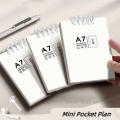 Coil Bound Flip Notebook Daily Planner Ruled Compact Size Coil Notebook Lined Pages Cover Mini Notepad for Back School Supplies. 