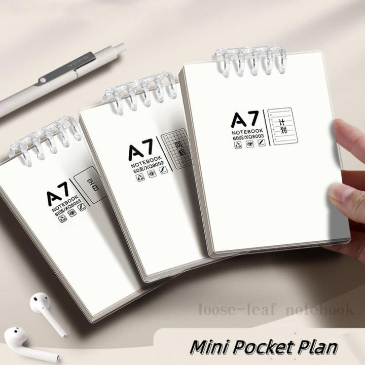 Coil Bound Flip Notebook Daily Planner Ruled Compact Size Coil Notebook Lined Pages Cover Mini Notepad for Back School Supplies