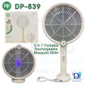 DP Mosquito KiIIer 3 in 1 Foldable & Rechargeable Racket (DP-839). 