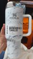 Imported 1180ml Stainless Steel Stanley Quencher 2.0 Tumbler Portable Thermos Cup with Leak Proof Lid and Straw, Large Capacity Car Cup Insulated Cup, for Hot and Cold Beverages Original Stanley Tumblers for Girls Stylish Marble Tumblers. 