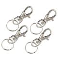 Silver Tone Metal Trigger Lobster Clasp Key Chain Keyring 4 Pcs. 
